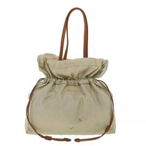 PRADA Shoulder Bag Nylon Beige Auth